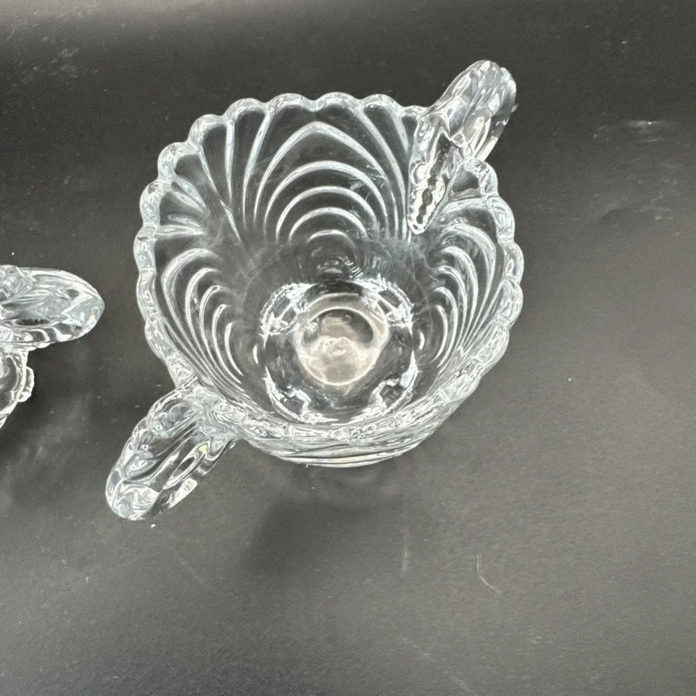 Vintage Cambridge Caprice Pattern‎ SCA Glass Footed Cream and Sugar Set